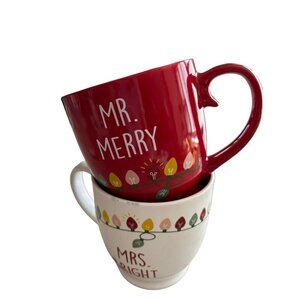St. Nicolas Mr. Merry & Mrs. Bright Mugs Red White